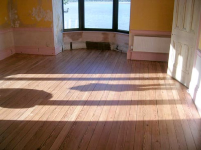 lounge floor resurfaced during refurbishment