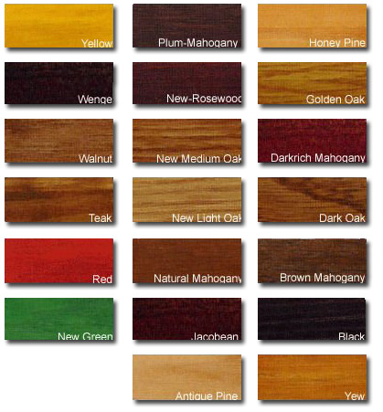 wooden floor stain colour chart